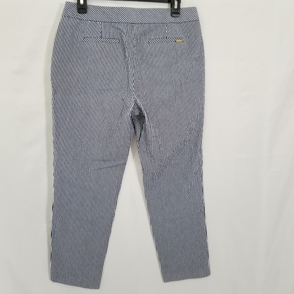 Anne Klein Striped Seersucker Pants Blue / White Women's Size 8 - Picture 4 of 15